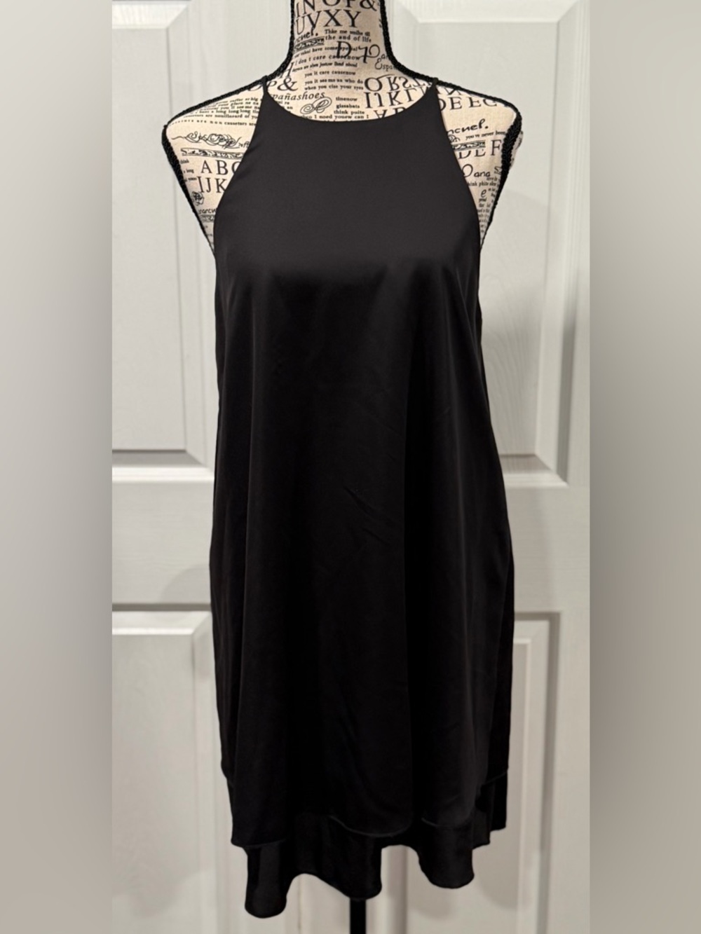 Tyche Black High-Low Halter Dress